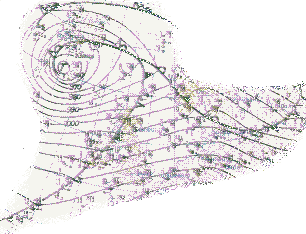 eine Bodenwetterkarte, noch handgemalt ...
